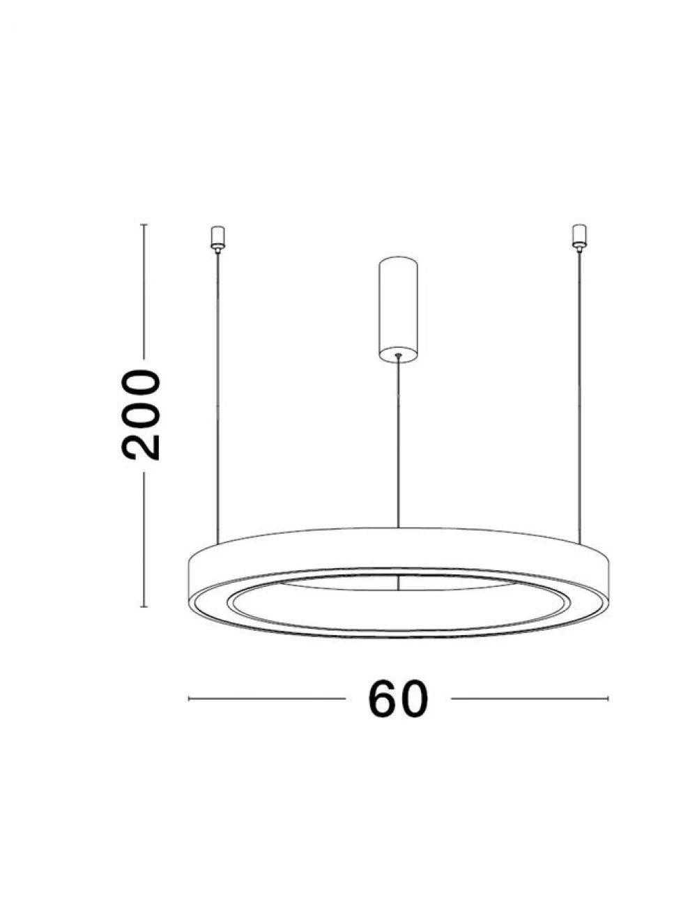Lustra structura din Aluminiu Alb si abajur din Acrilic  H200xL60cm IP20 40W 2153lm 3000k STING