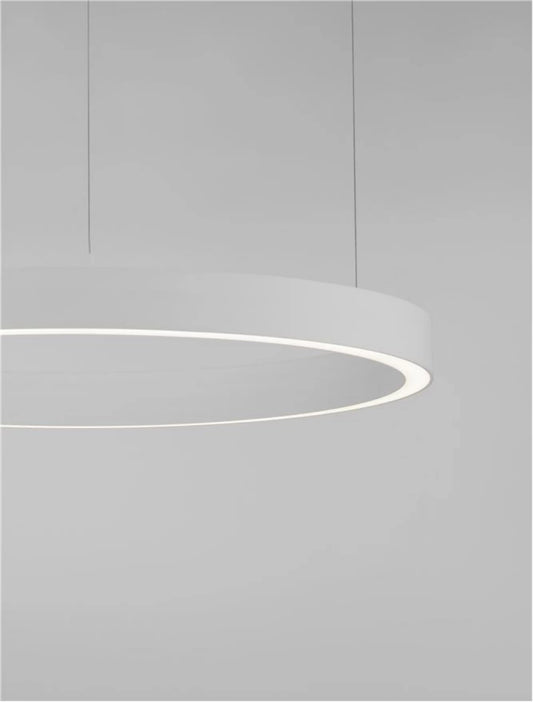Lustra structura din Aluminiu Alb si abajur din Acrilic  H200xL80cm IP20 50W 2968lm 3000k STING