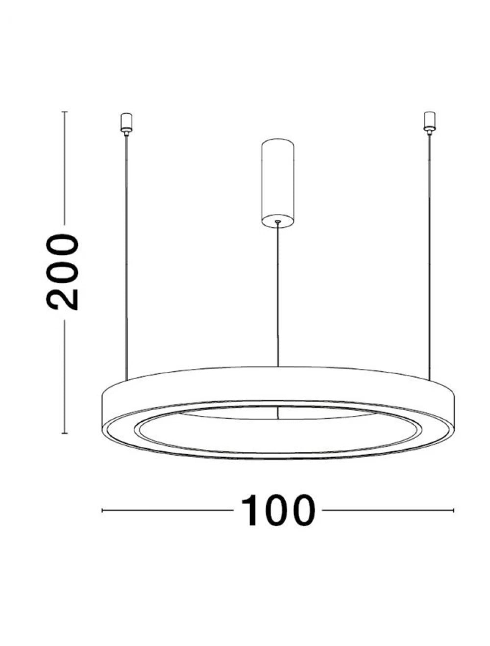 Lustra structura din Aluminiu Alb si abajur din Acrilic  H200xL100cm IP20 60W 3389lm 3000k STING
