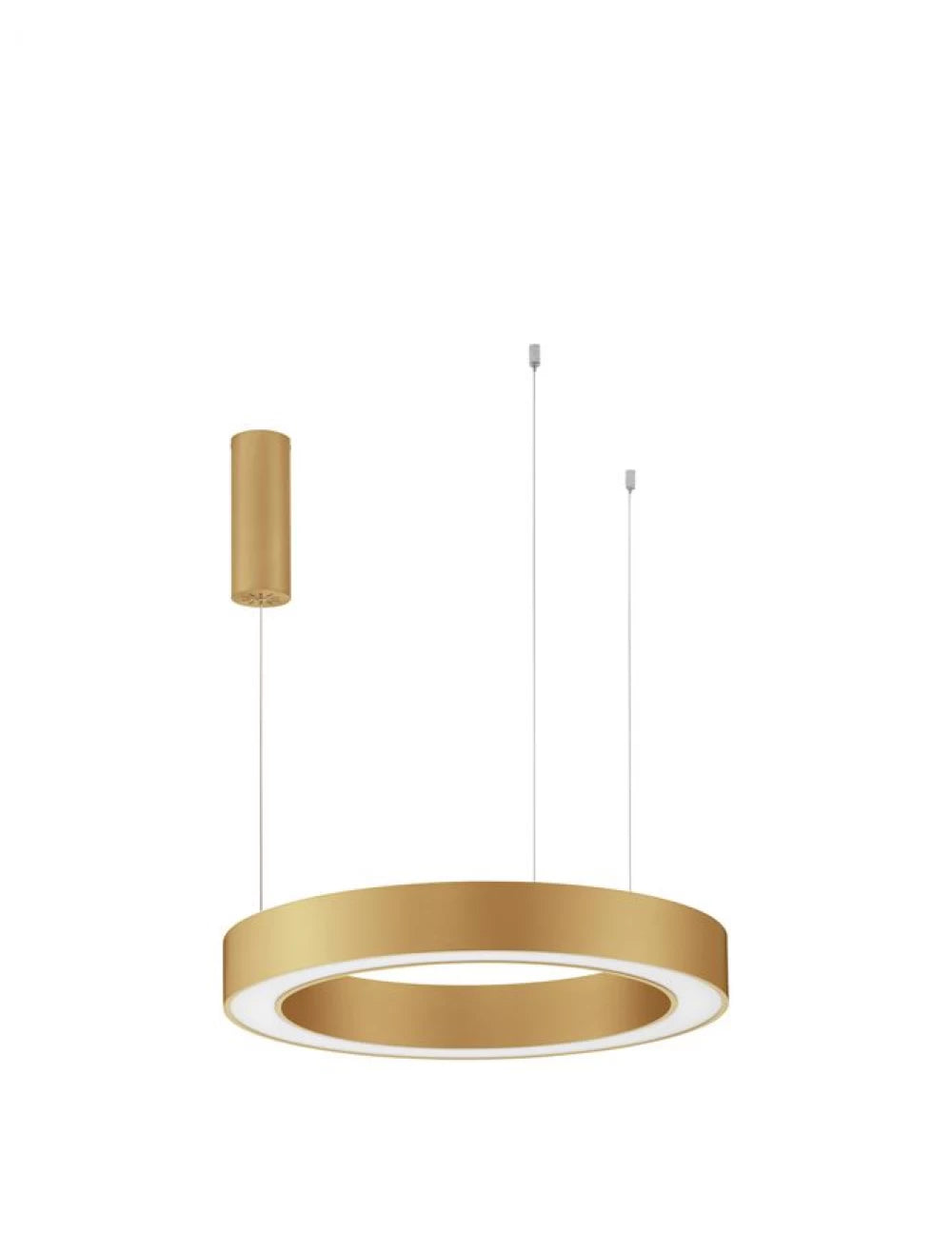 Lustra structura din Aluminiu Auriu si abajur din Acrilic Alb H200xL60cm IP20 48W 3268lm 2700-4000k MORBIDO