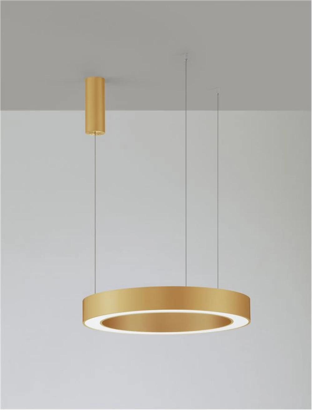 Lustra structura din Aluminiu Auriu si abajur din Acrilic Alb H200xL60cm IP20 48W 3268lm 2700-4000k MORBIDO