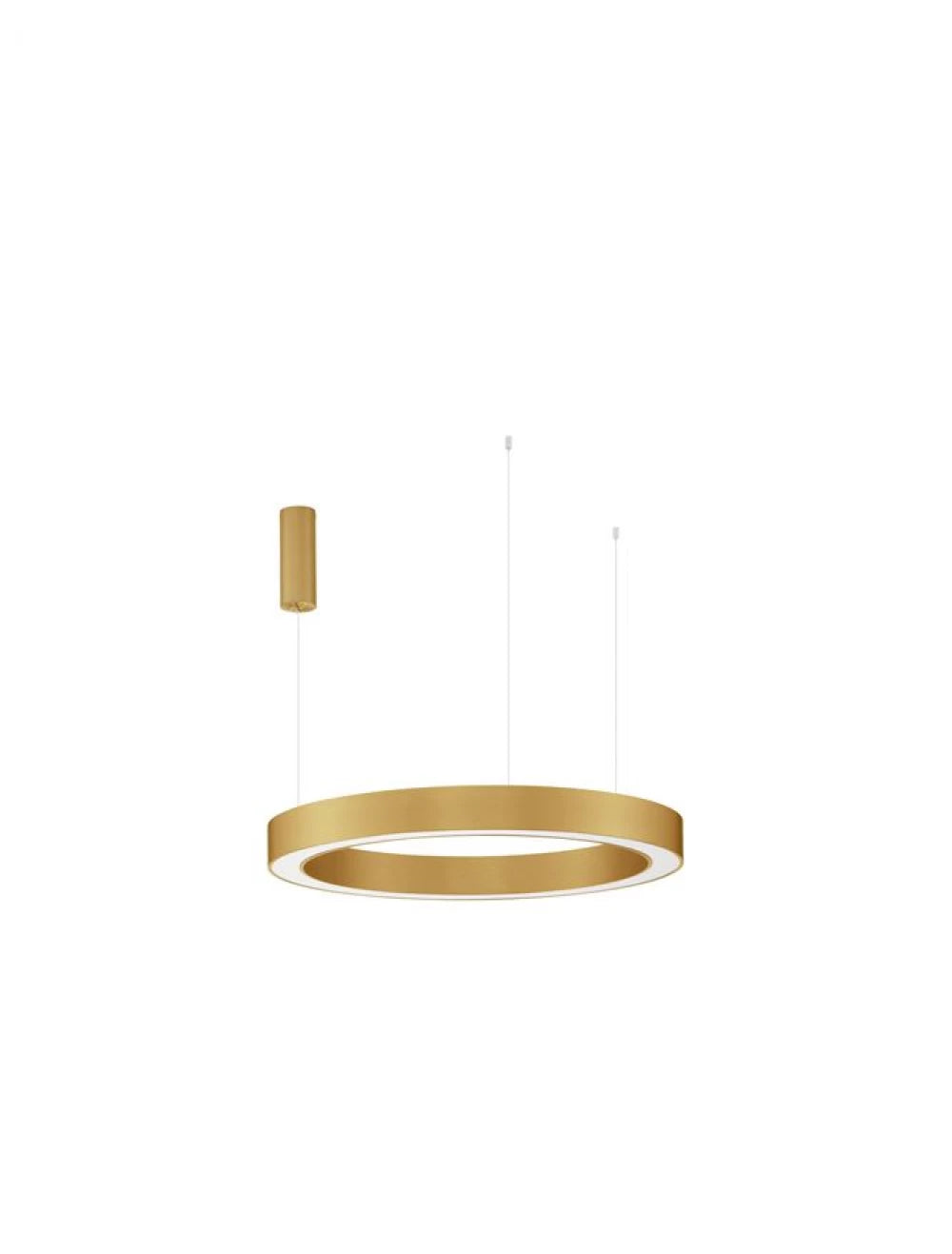 Lustra structura din Aluminiu Auriu si abajur din Acrilic Alb H200xL80cm IP20 59W 4076lm 2700-4000k MORBIDO