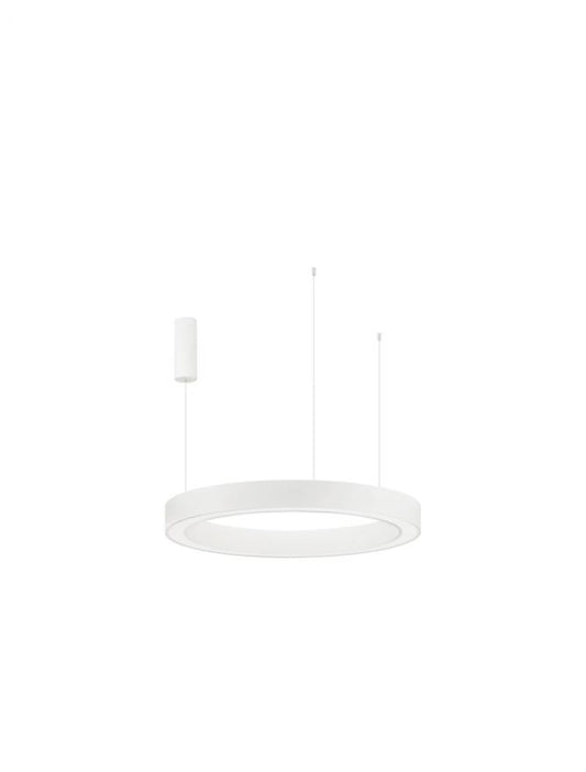 Lustra structura din Aluminiu Alb si abajur din Acrilic  H200xL80cm IP20 59W 4076lm 2700-4000k MORBIDO