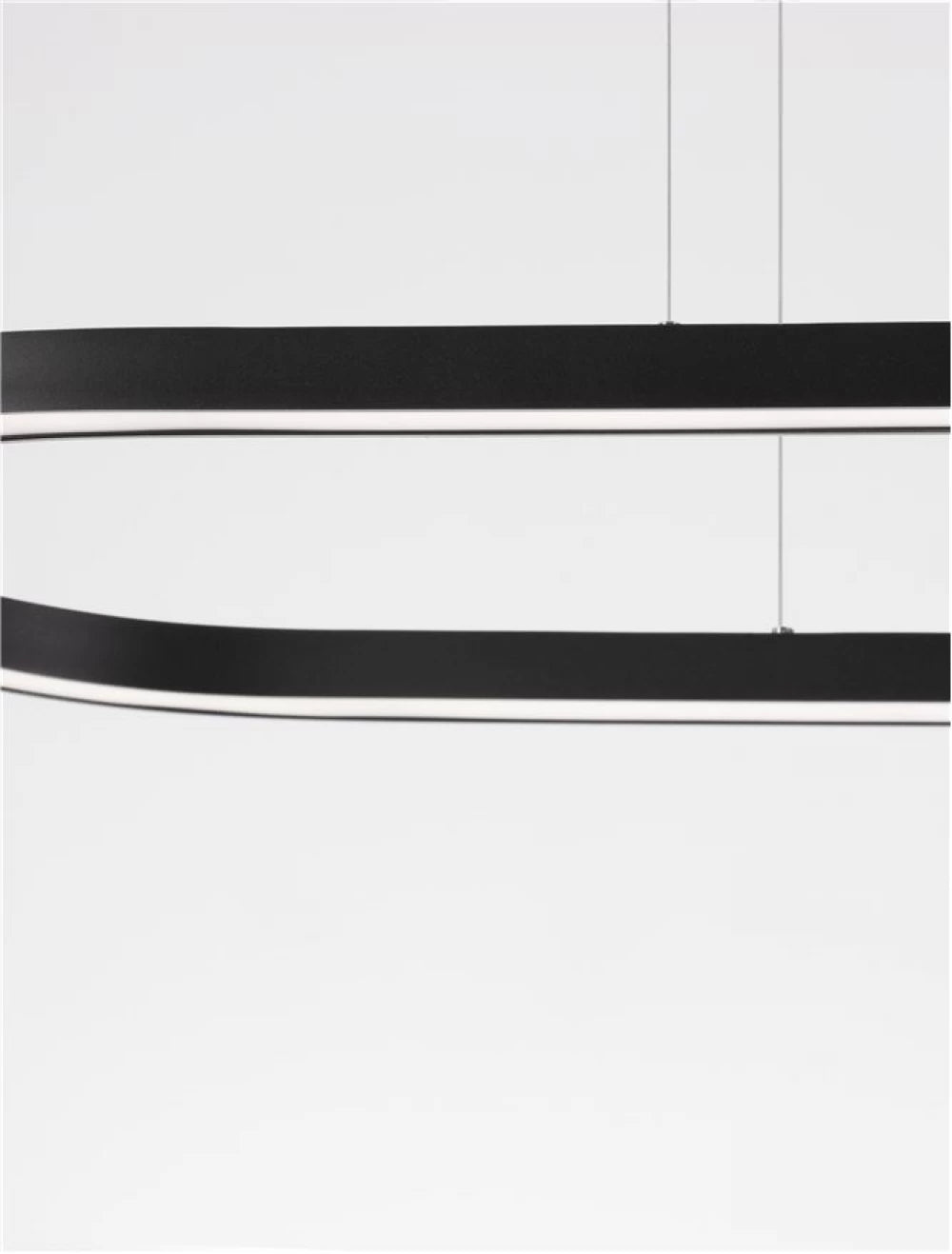 Lustra din Aluminiu Negru H200xL120cm IP20 56W 6989lm 3000k CUPPE