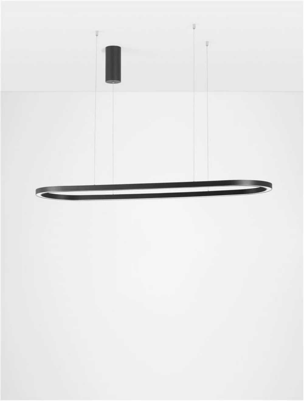 Lustra din Aluminiu Negru H200xL120cm IP20 56W 6989lm 3000k CUPPE