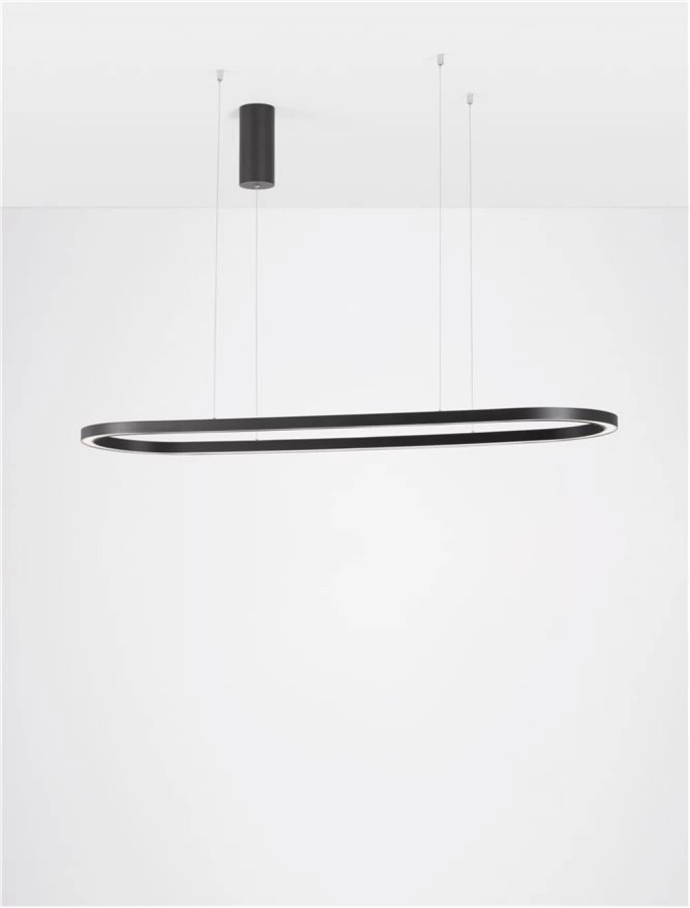 Lustra din Aluminiu Negru H200xL120cm IP20 56W 6989lm 3000k CUPPE