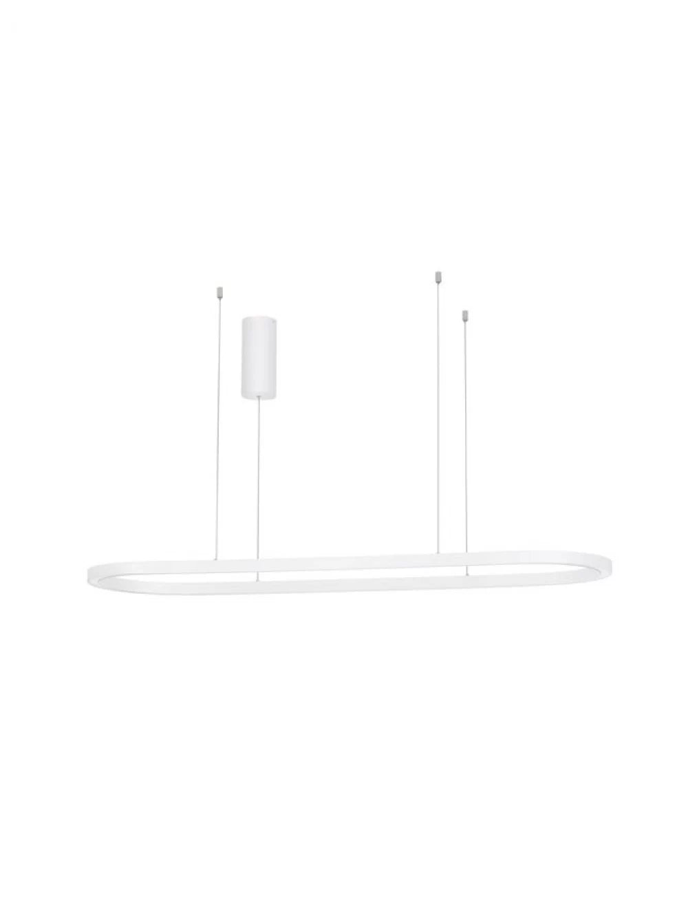 Lustra structura din Aluminiu Alb si abajur din Acrilic  H200xL120cm IP20 56W 6989lm 3000k CUPPE