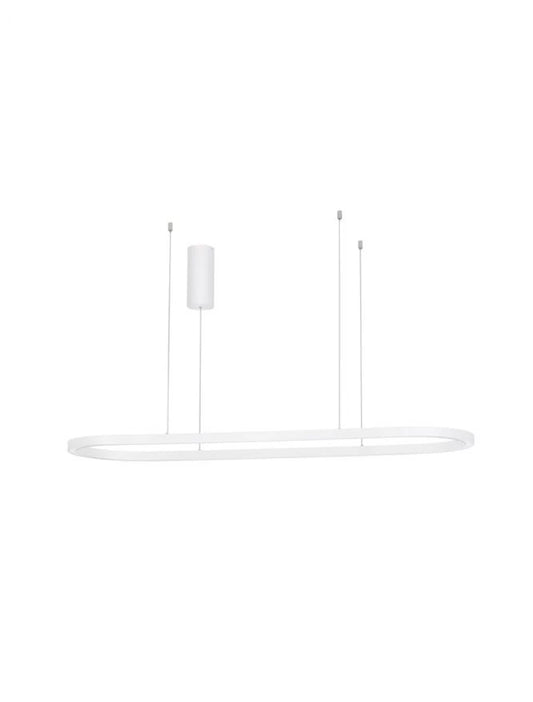 Lustra structura din Aluminiu Alb si abajur din Acrilic  H200xL120cm IP20 56W 6989lm 3000k CUPPE