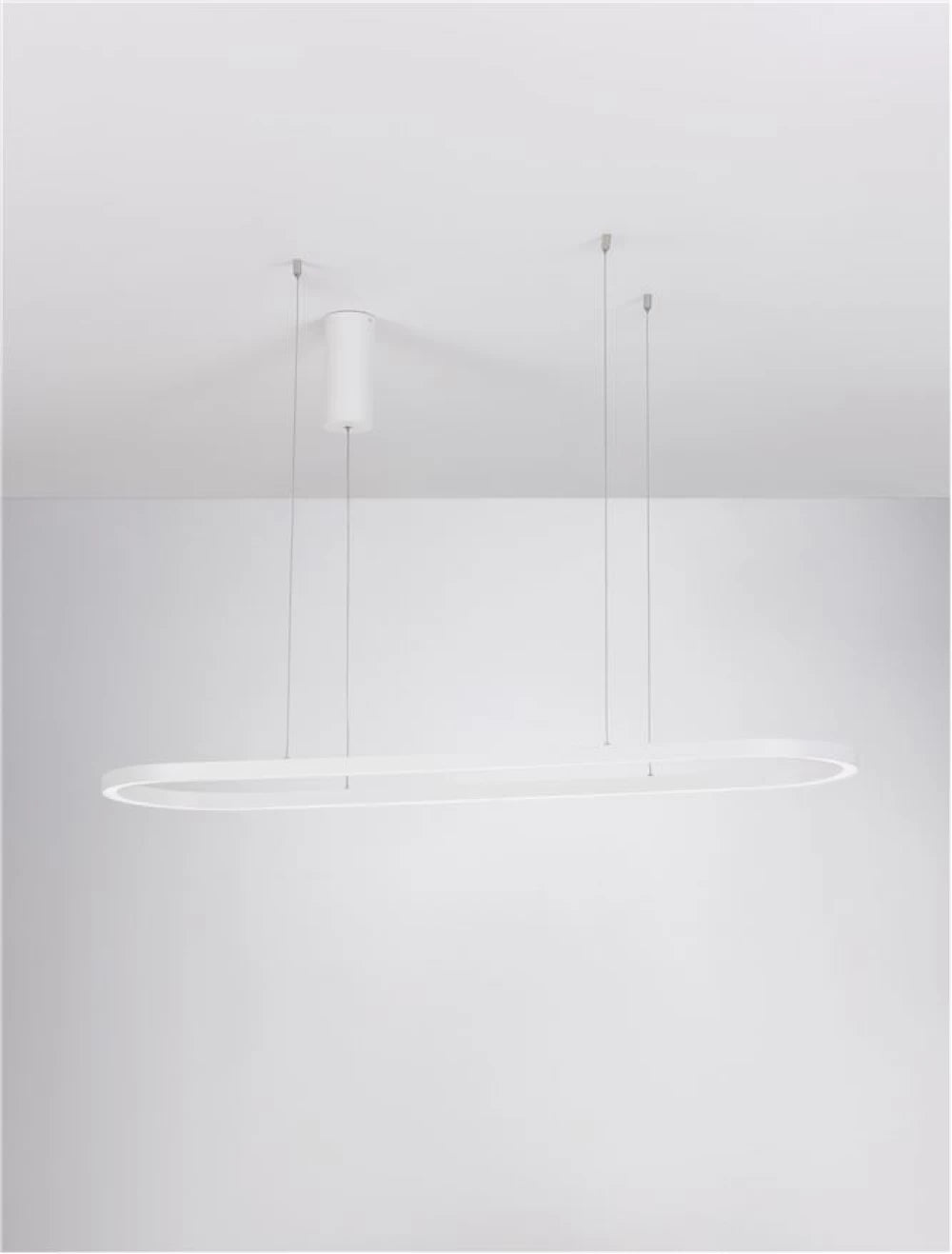 Lustra structura din Aluminiu Alb si abajur din Acrilic  H200xL120cm IP20 56W 6989lm 3000k CUPPE