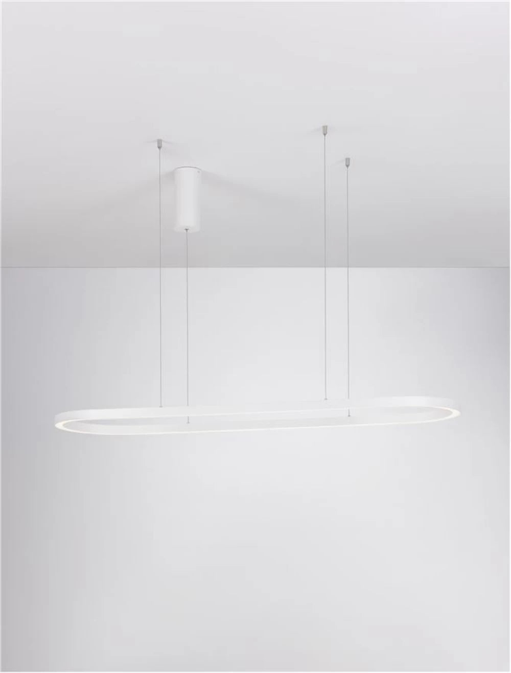 Lustra structura din Aluminiu Alb si abajur din Acrilic  H200xL120cm IP20 56W 6989lm 3000k CUPPE
