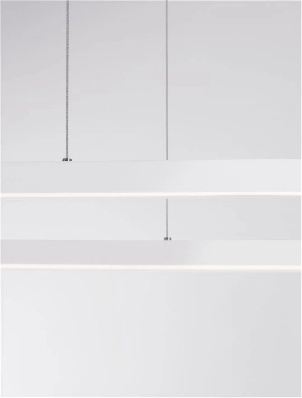 Lustra structura din Aluminiu Alb si abajur din Acrilic  H200xL120cm IP20 56W 6989lm 3000k CUPPE
