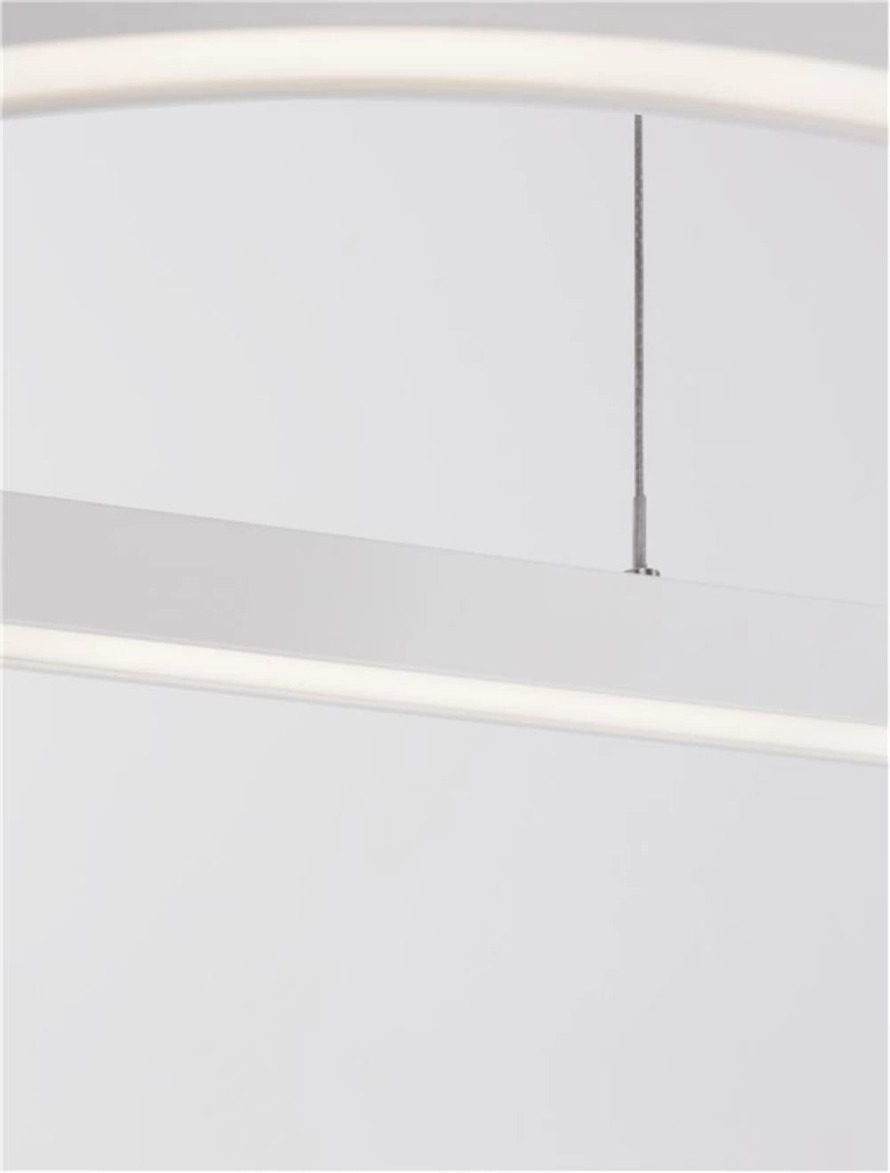 Lustra structura din Aluminiu Alb si abajur din Acrilic  H200xL120cm IP20 56W 6989lm 3000k CUPPE