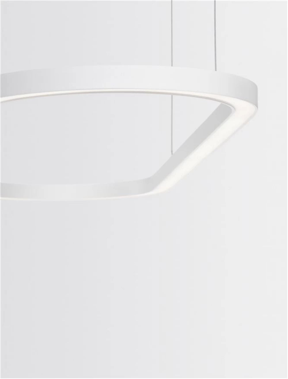 Lustra structura din Aluminiu Alb si abajur din Acrilic  H200xL120cm IP20 56W 6989lm 3000k CUPPE