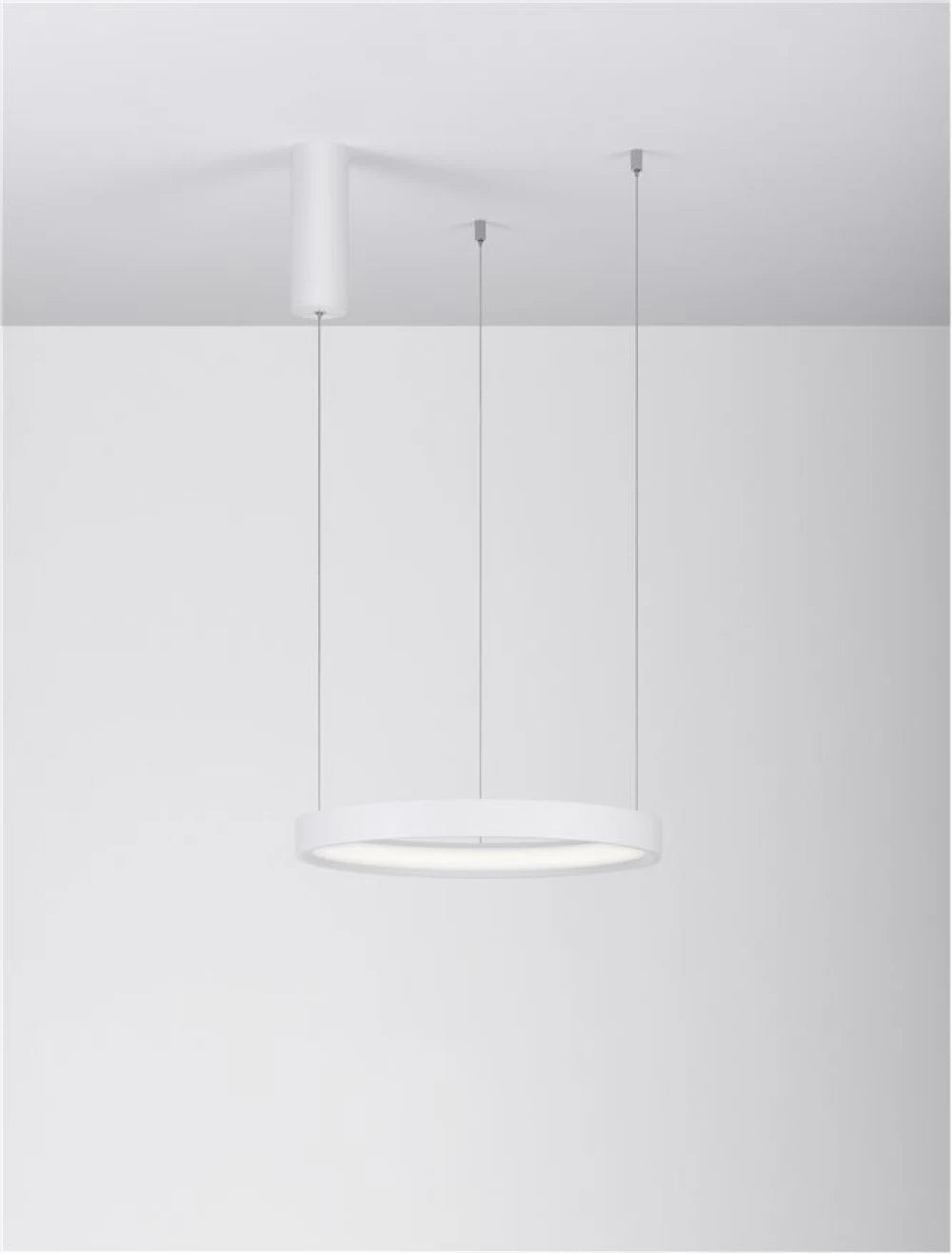 Lustra structura din Aluminiu Alb si abajur din Acrilic  H150xL40cm IP20 22W 1540lm 3000k PERRINE