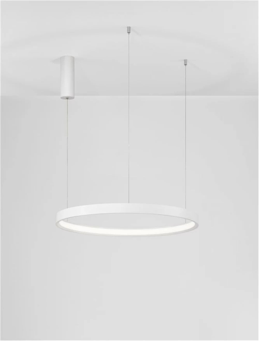 Lustra structura din Aluminiu Alb si abajur din Acrilic  H150xL60cm IP20 40W 2800lm 3000k PERRINE