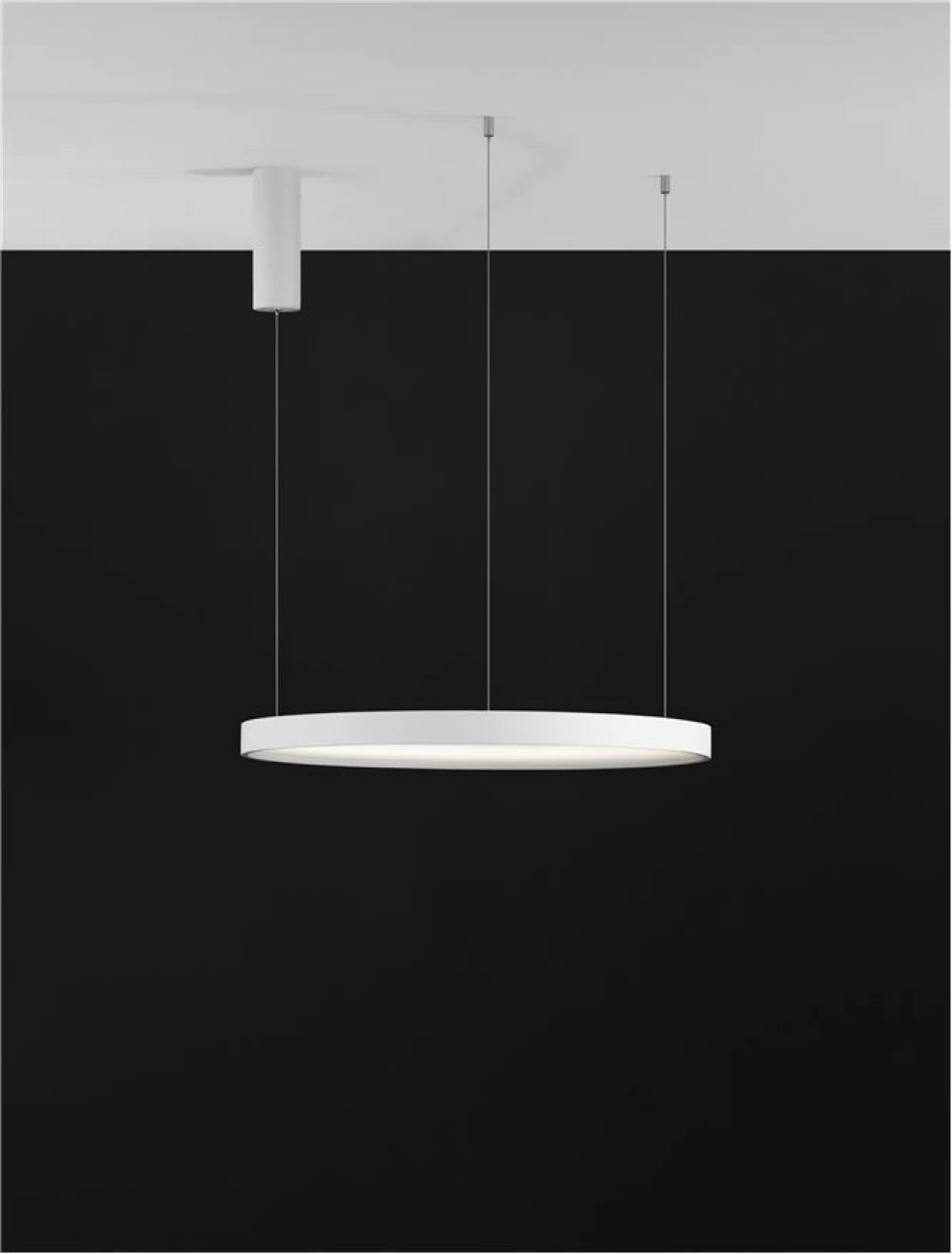 Lustra structura din Aluminiu Alb si abajur din Acrilic  H150xL60cm IP20 40W 2800lm 3000k PERRINE