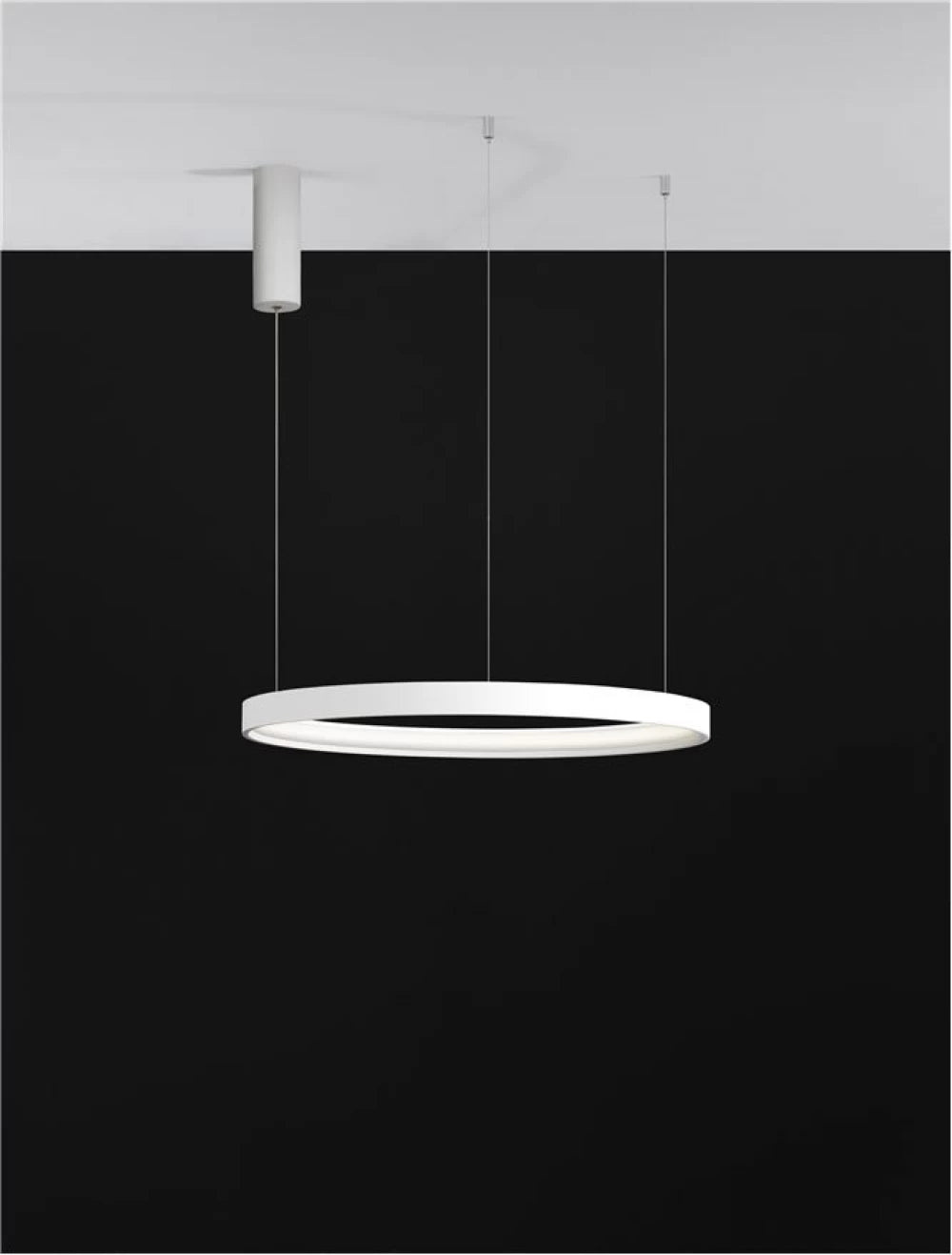 Lustra structura din Aluminiu Alb si abajur din Acrilic  H150xL60cm IP20 40W 2800lm 3000k PERRINE