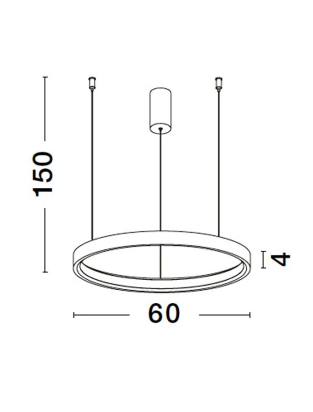 Lustra structura din Aluminiu Alb si abajur din Acrilic  H150xL60cm IP20 40W 2800lm 3000k PERRINE