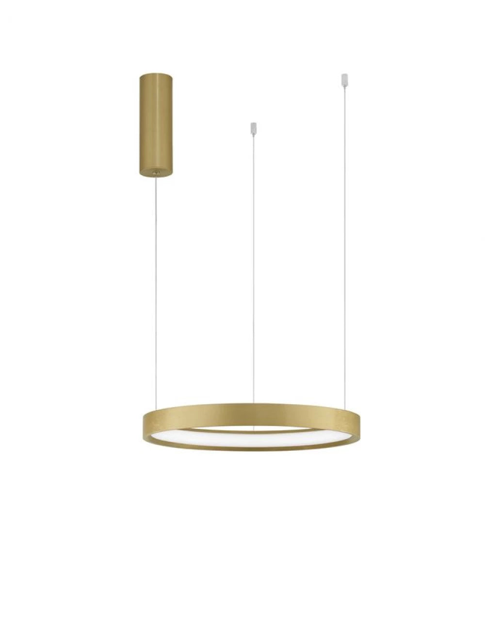 Lustra structura din Aluminiu Auriu si abajur din Acrilic Alb H150xL40cm IP20 22W 1540lm 3000k PERRINE