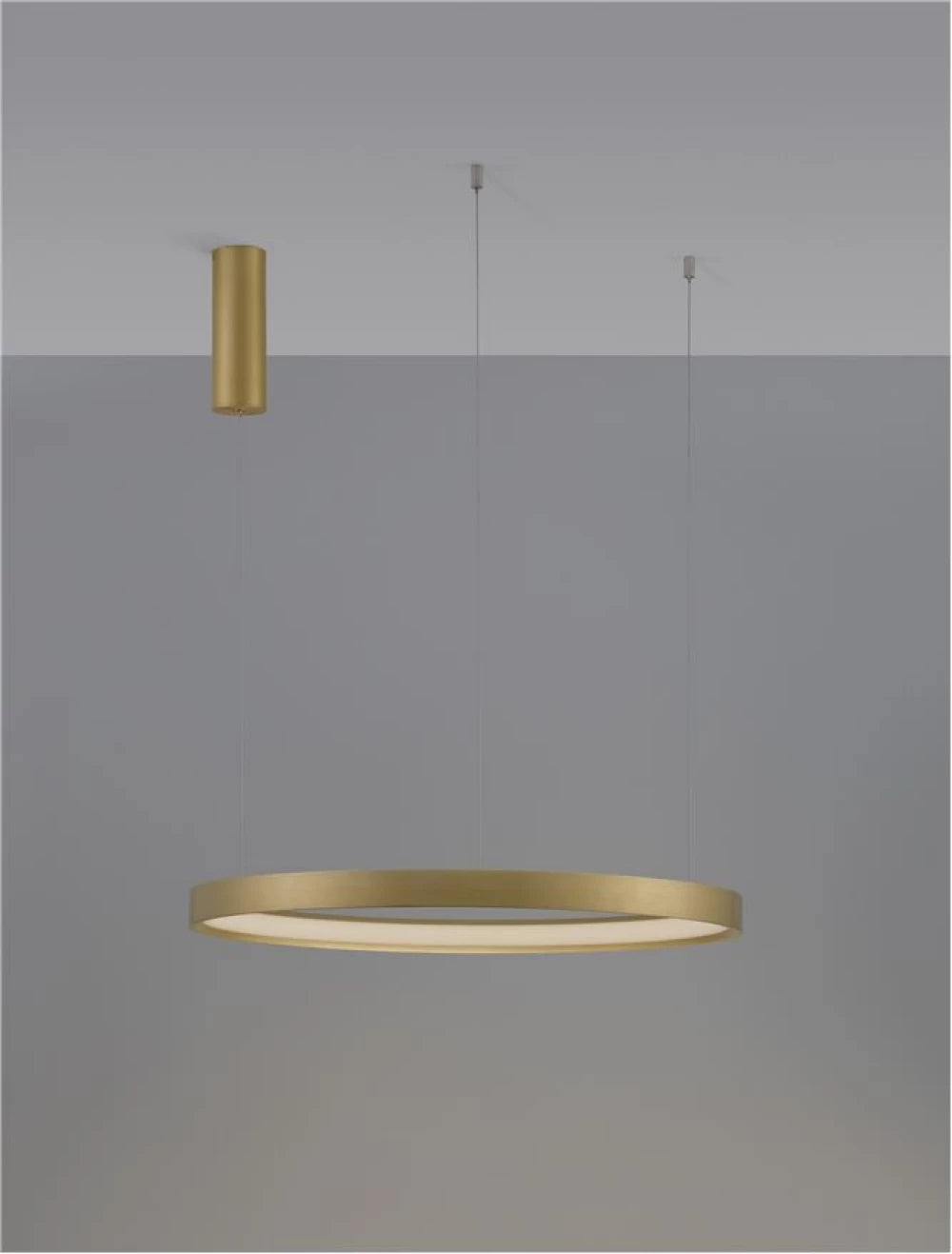 Lustra structura din Aluminiu Auriu si abajur din Acrilic Alb H150xL60cm IP20 40W 2800lm 3000k PERRINE