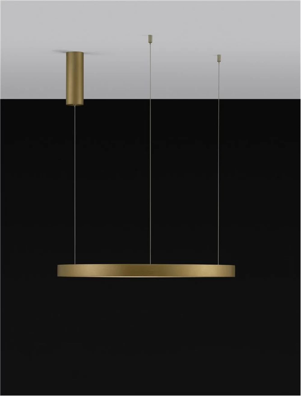 Lustra structura din Aluminiu Auriu si abajur din Acrilic Alb H150xL60cm IP20 40W 2800lm 3000k PERRINE
