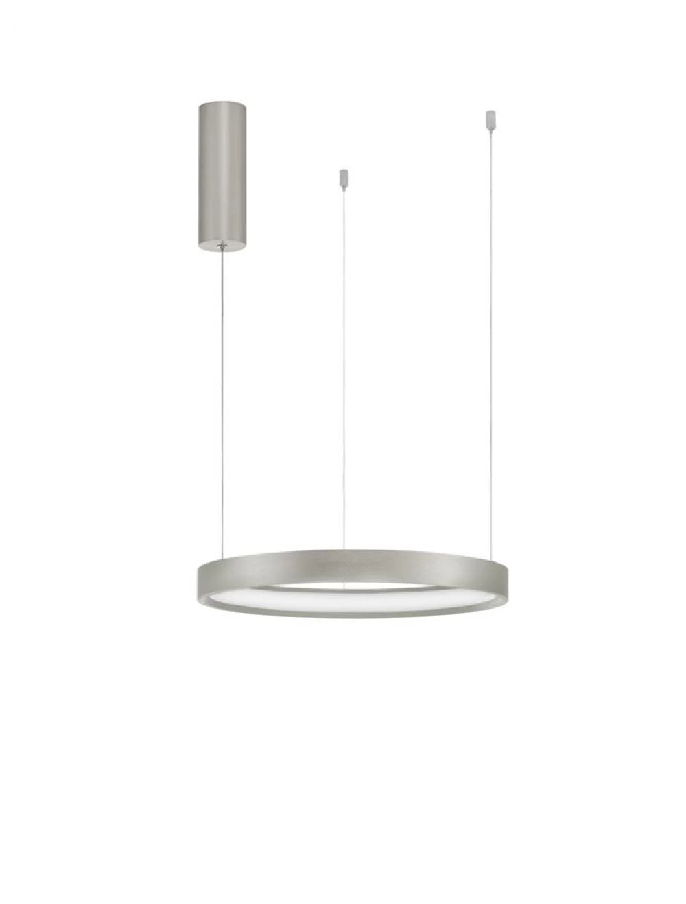 Lustra structura din Aluminiu Argintiu si abajur din Acrilic Alb H150xL40cm IP20 22W 1540lm 3000k PERRINE