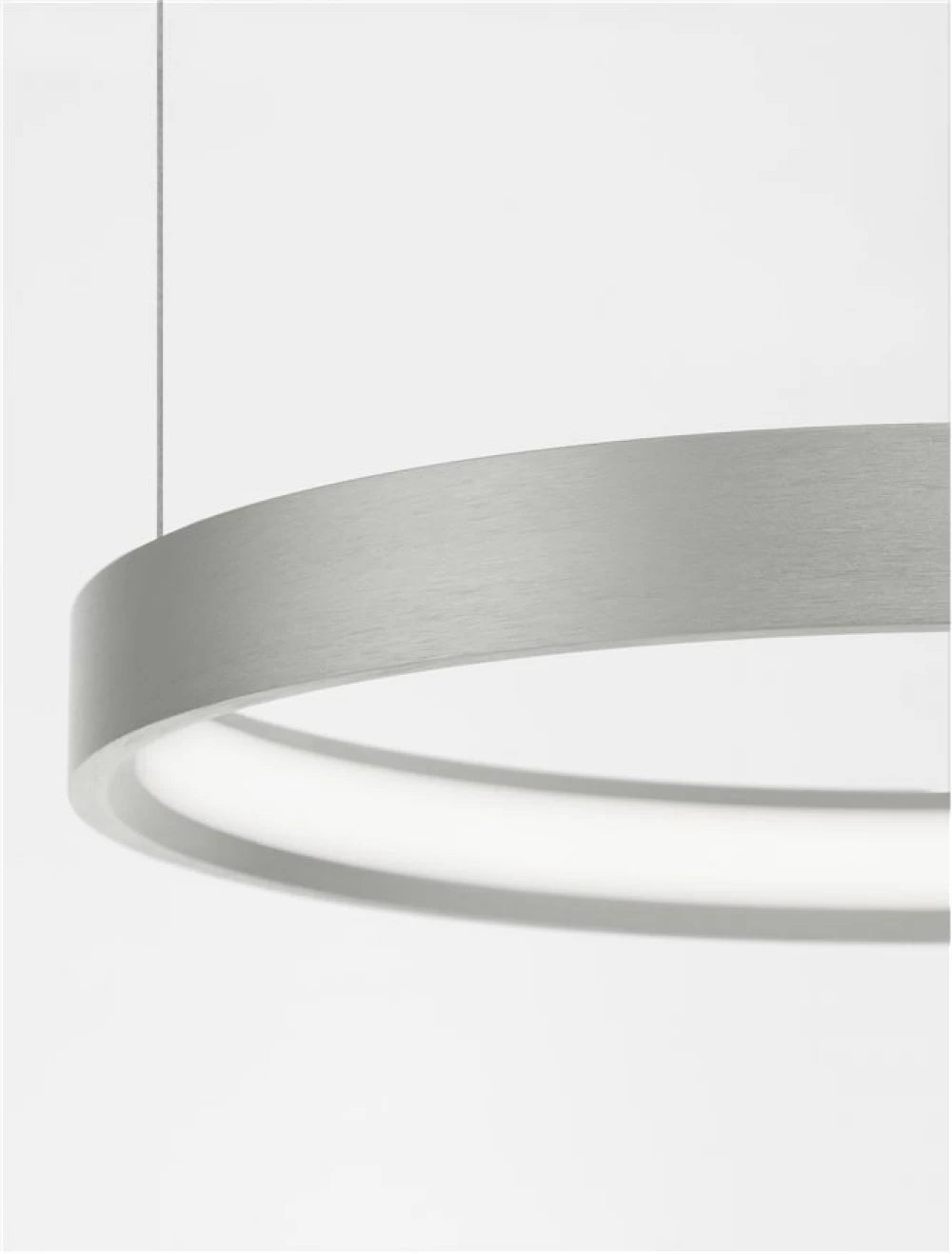 Lustra structura din Aluminiu Argintiu si abajur din Acrilic Alb H150xL40cm IP20 22W 1540lm 3000k PERRINE