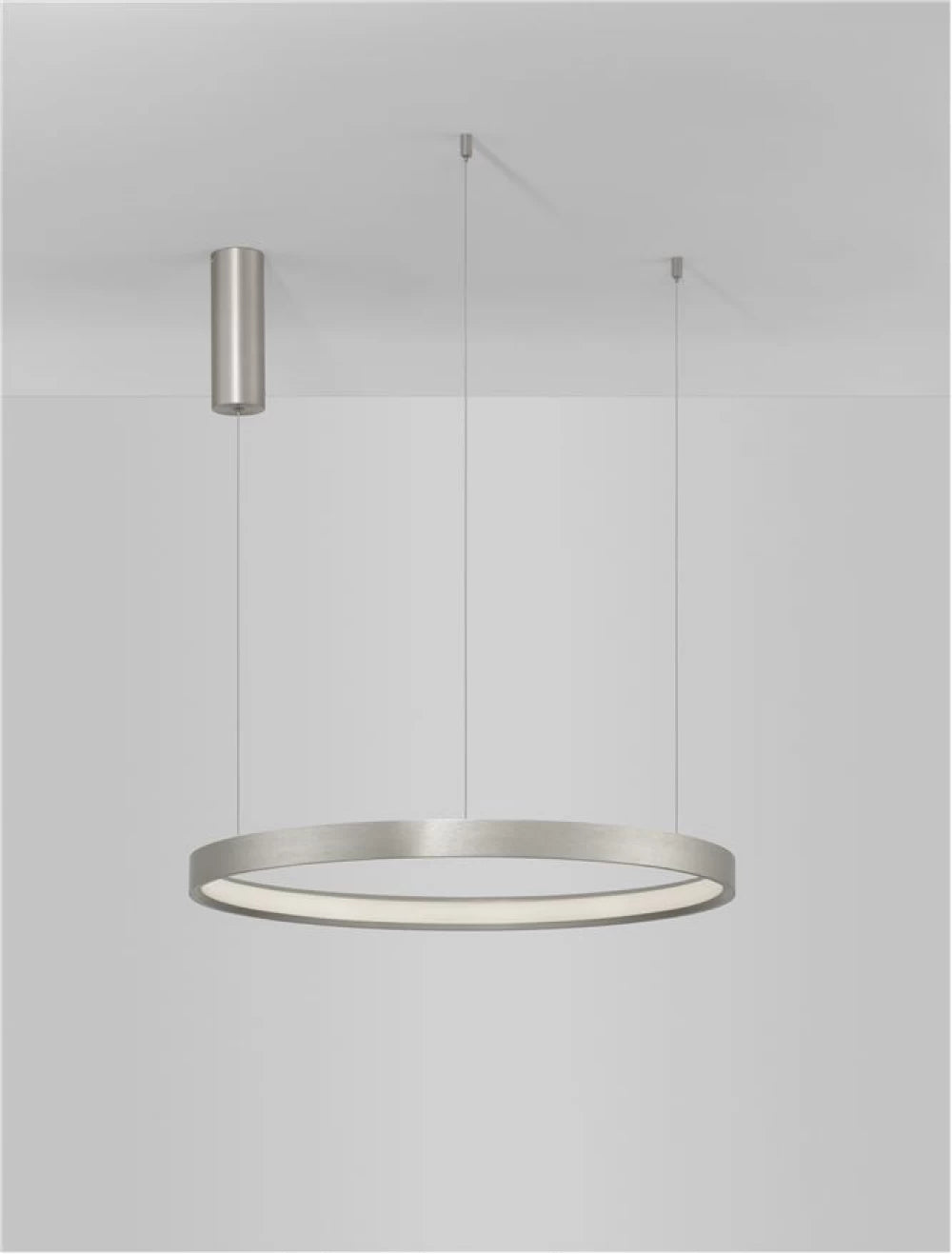 Lustra structura din Aluminiu Argintiu si abajur din Acrilic Alb H150xL60cm IP20 40W 2800lm 3000k PERRINE