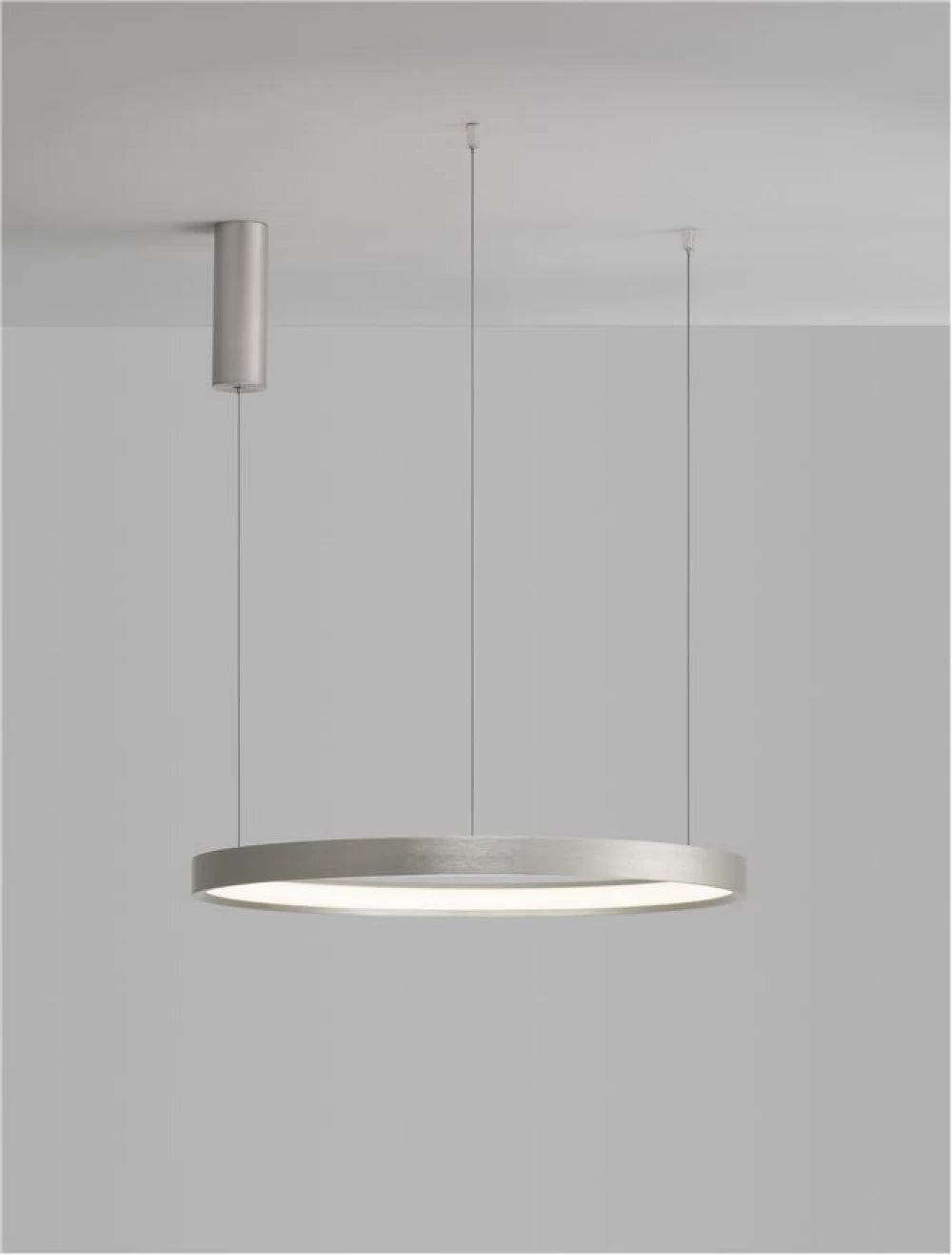 Lustra structura din Aluminiu Argintiu si abajur din Acrilic Alb H150xL60cm IP20 40W 2800lm 3000k PERRINE