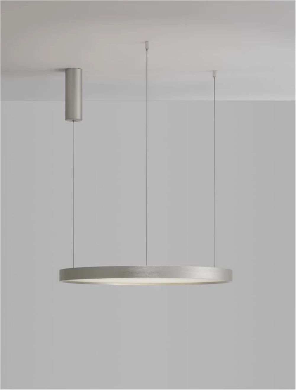 Lustra structura din Aluminiu Argintiu si abajur din Acrilic Alb H150xL60cm IP20 40W 2800lm 3000k PERRINE