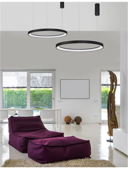 Lustra din Aluminiu Negru H150xL78cm IP20 61W 4235lm 3000k PERTINO