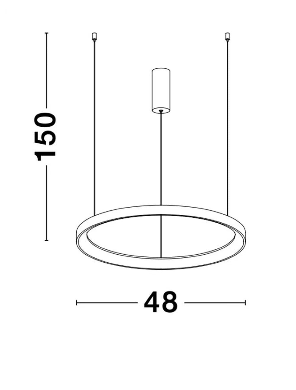 Lustra structura din Aluminiu Alb si abajur din Acrilic  H150xL48cm IP20 38W 2175lm 3000k PERTINO