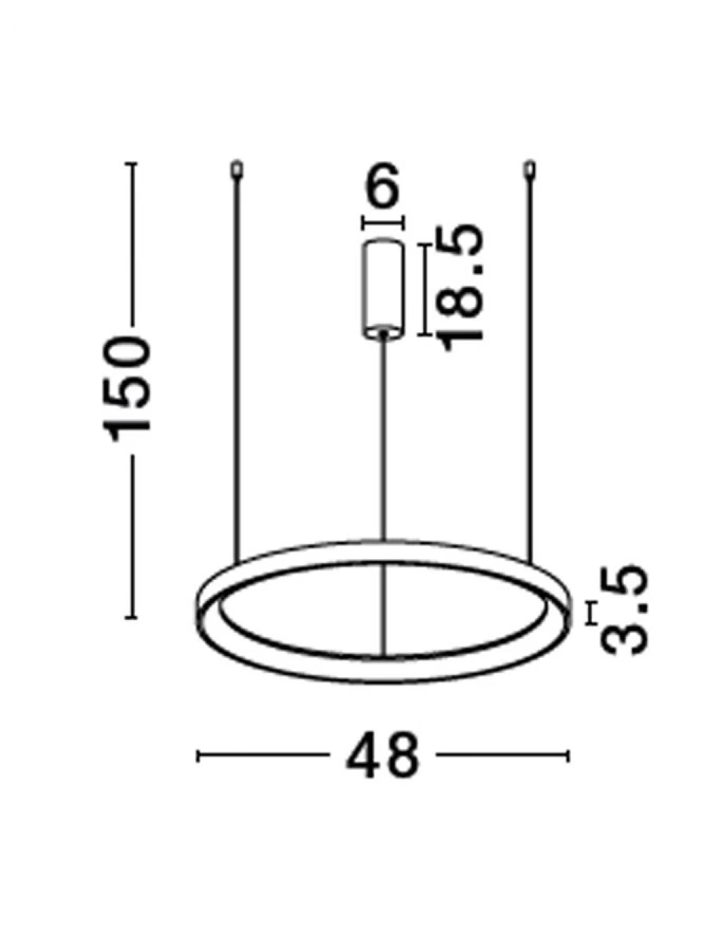 Lustra structura din Aluminiu Alb si abajur din Acrilic  H150xL48cm IP20 38W 2175lm 2700k PERTINO