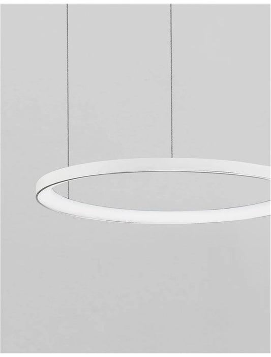 Lustra structura din Aluminiu Alb si abajur din Acrilic  H150xL58cm IP20 48W 2773lm 3000k PERTINO