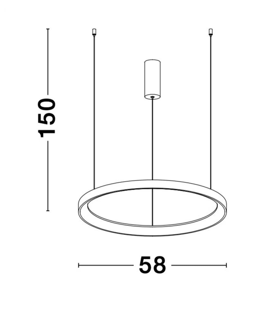 Lustra structura din Aluminiu Alb si abajur din Acrilic  H150xL58cm IP20 48W 2773lm 3000k PERTINO