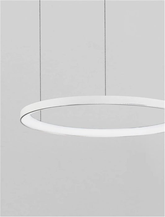 Lustra structura din Aluminiu Alb si abajur din Acrilic  H150xL58cm IP20 48W 2773lm 2700k PERTINO
