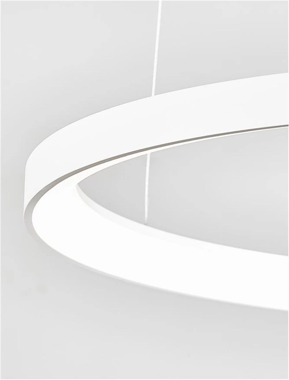 Lustra structura din Aluminiu Alb si abajur din Acrilic  H150xL58cm IP20 48W 2773lm 2700k PERTINO