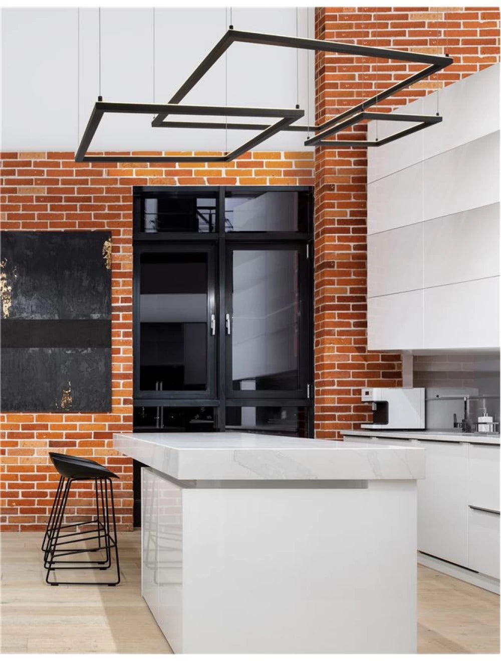 Lustra din Aluminiu Negru H120xL75cm IP20 40W 3000lm 3000k ETERNA