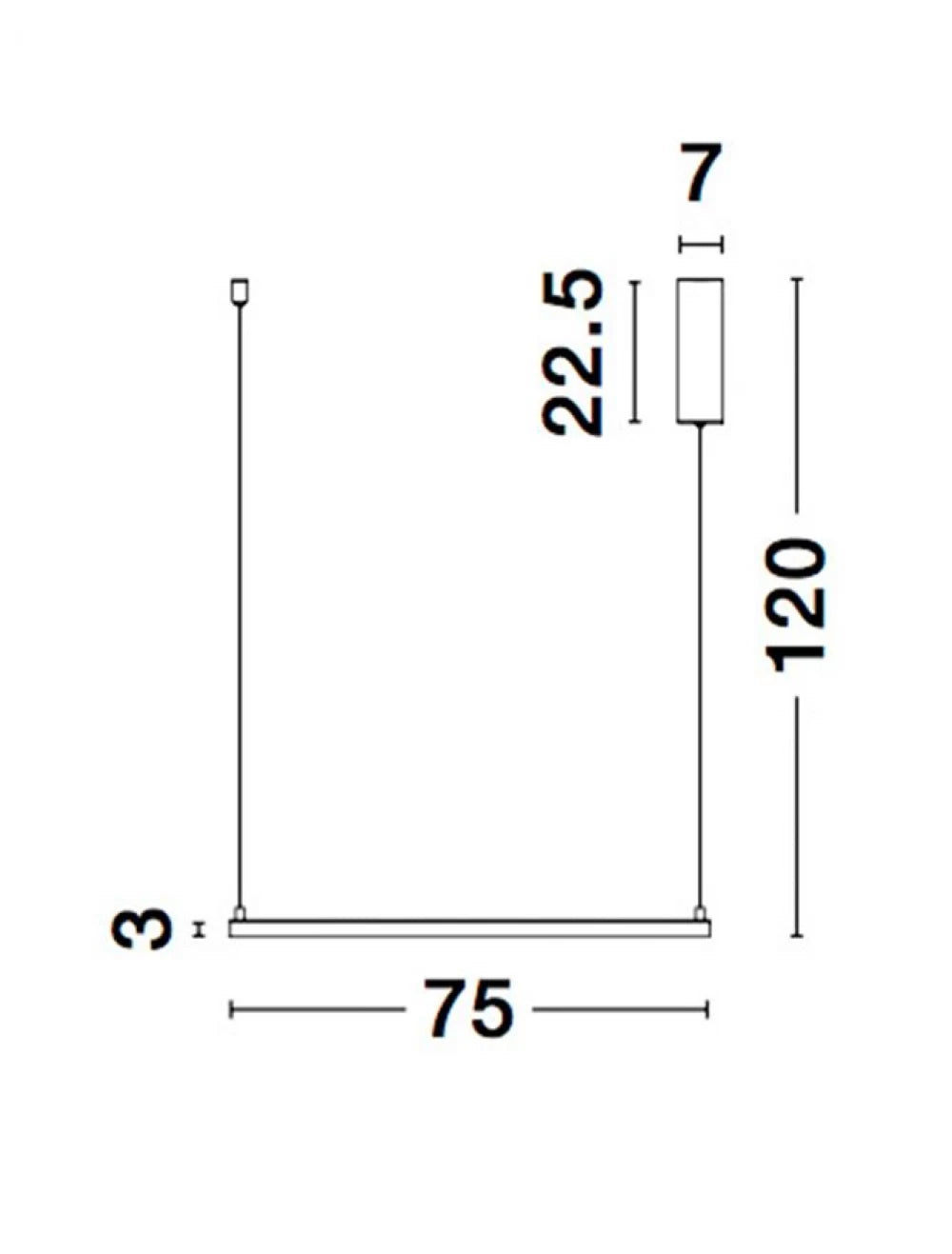Lustra structura din Aluminiu Alb si abajur din Acrilic  H120xL75cm IP20 40W 3000lm 3000k ETERNA