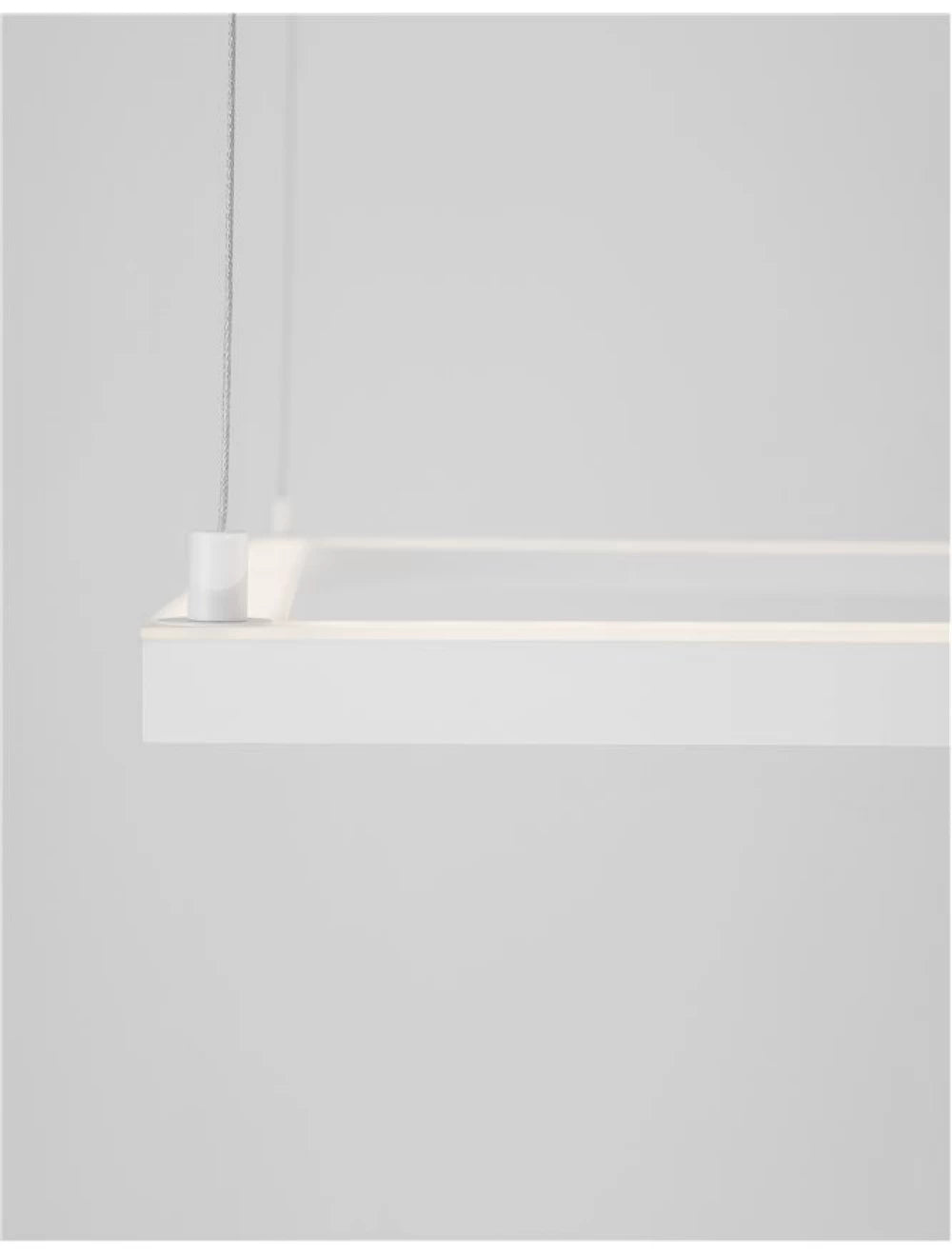 Lustra structura din Aluminiu Alb si abajur din Acrilic  H120xL100cm IP20 50W 3818lm 3000k ETERNA