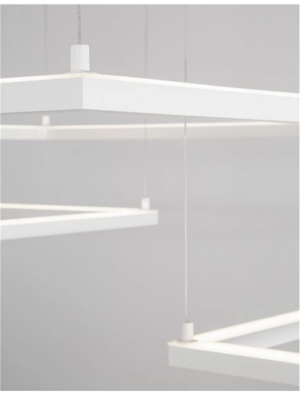 Lustra structura din Aluminiu Alb si abajur din Acrilic  H120xL100cm IP20 50W 3818lm 3000k ETERNA