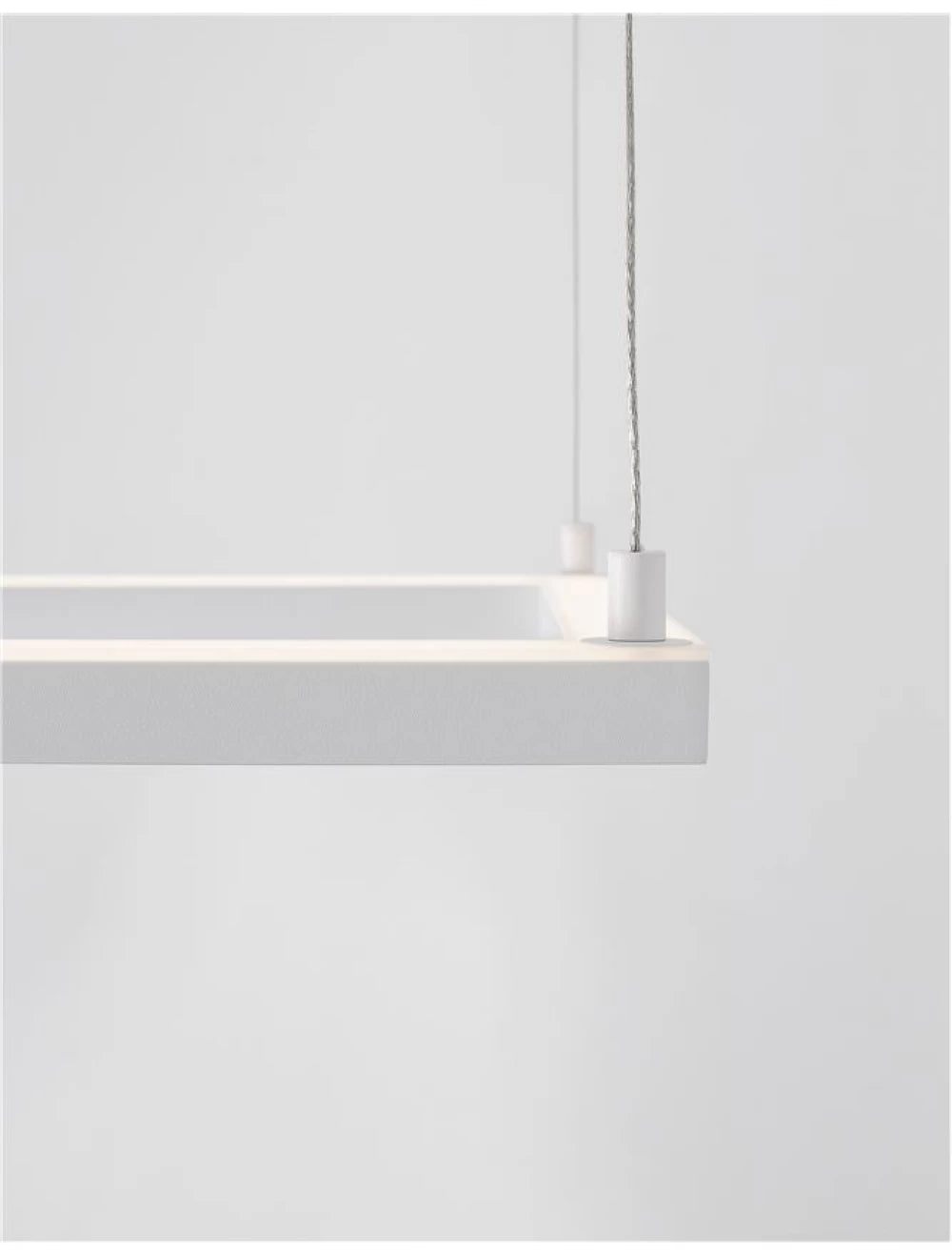 Lustra structura din Aluminiu Alb si abajur din Acrilic  H120xL50cm IP20 30W 2188lm 3000k ETERNA