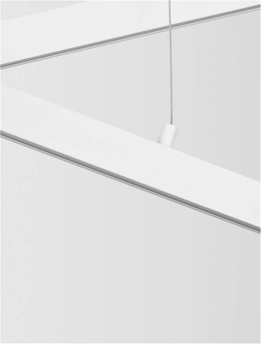 Lustra structura din Aluminiu Alb si abajur din Acrilic  H120xL100cm IP20 40W 1428lm 3000k X-LINE