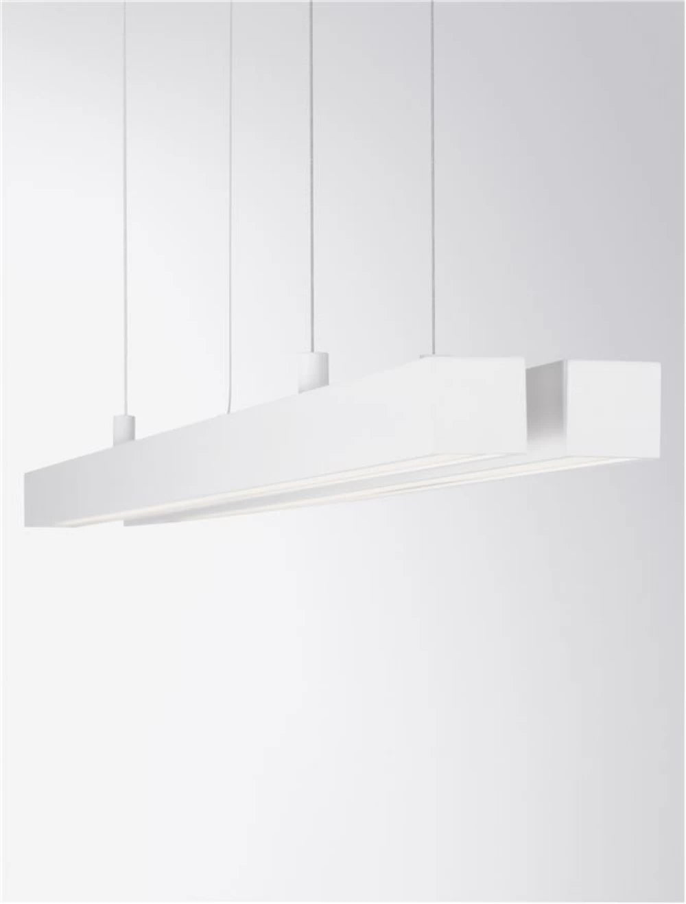 Lustra structura din Aluminiu Alb si abajur din Acrilic  H120xL100cm IP20 40W 1428lm 3000k X-LINE