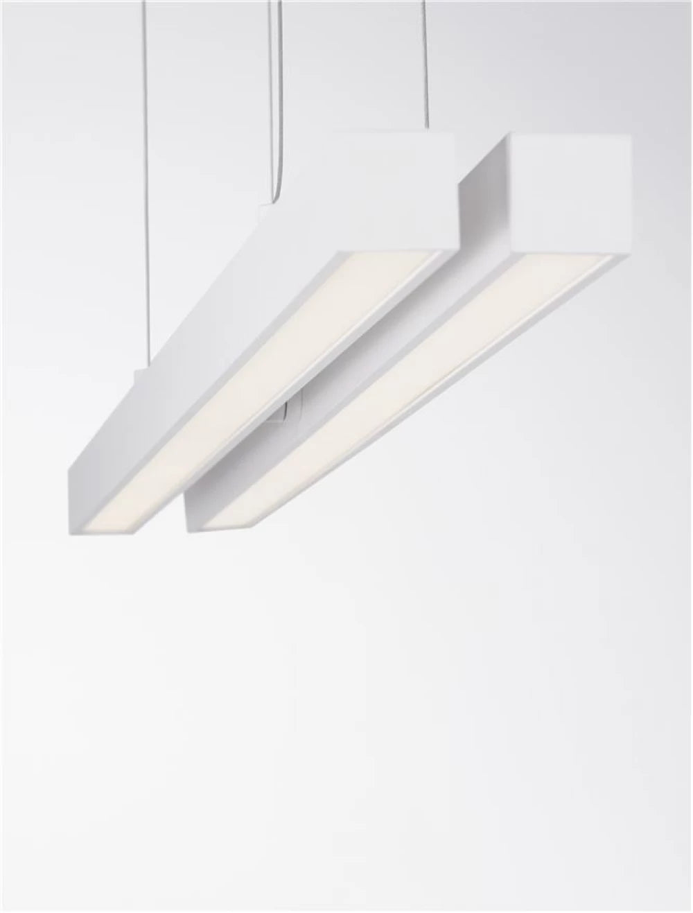 Lustra structura din Aluminiu Alb si abajur din Acrilic  H120xL100cm IP20 40W 1428lm 3000k X-LINE
