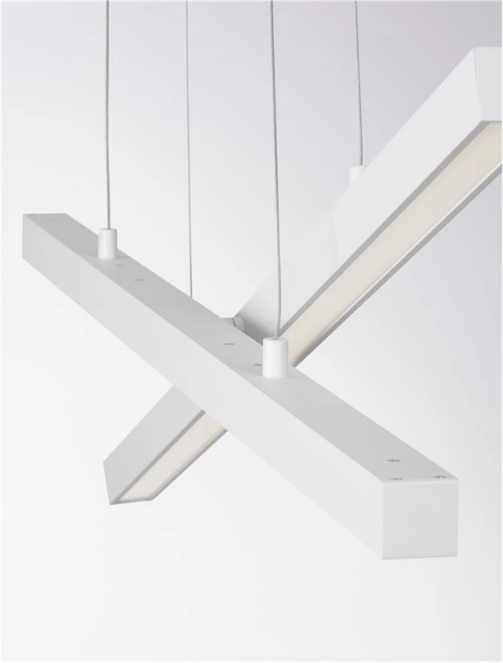 Lustra structura din Aluminiu Alb si abajur din Acrilic  H120xL100cm IP20 40W 1428lm 3000k X-LINE