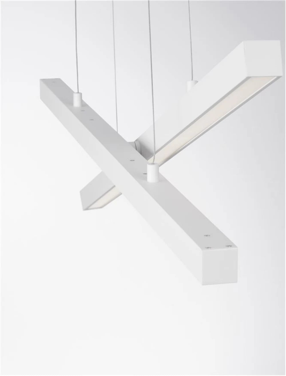 Lustra structura din Aluminiu Alb si abajur din Acrilic  H120xL100cm IP20 40W 1428lm 3000k X-LINE