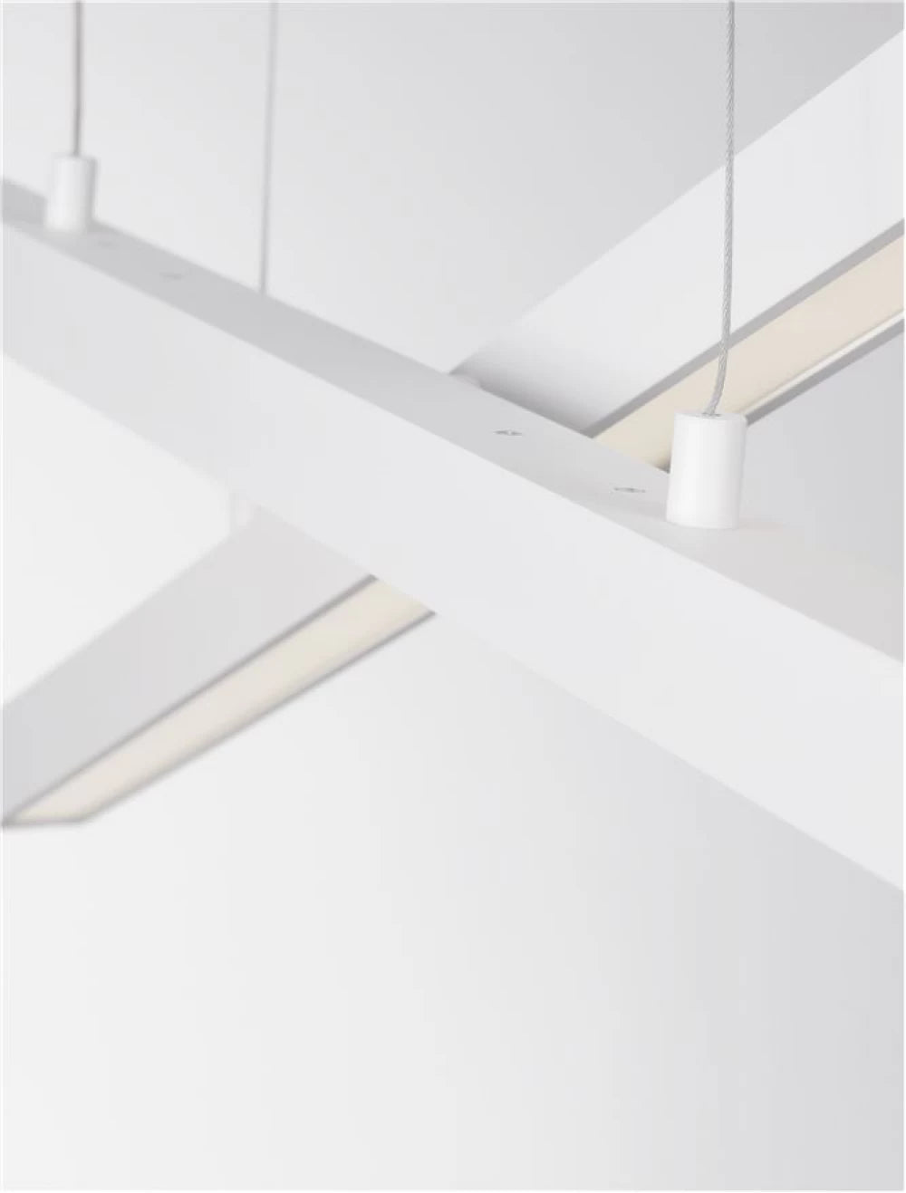 Lustra structura din Aluminiu Alb si abajur din Acrilic  H120xL100cm IP20 40W 1428lm 3000k X-LINE