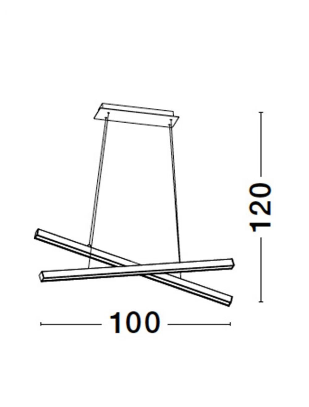 Lustra structura din Aluminiu Alb si abajur din Acrilic  H120xL100cm IP20 40W 1428lm 3000k X-LINE