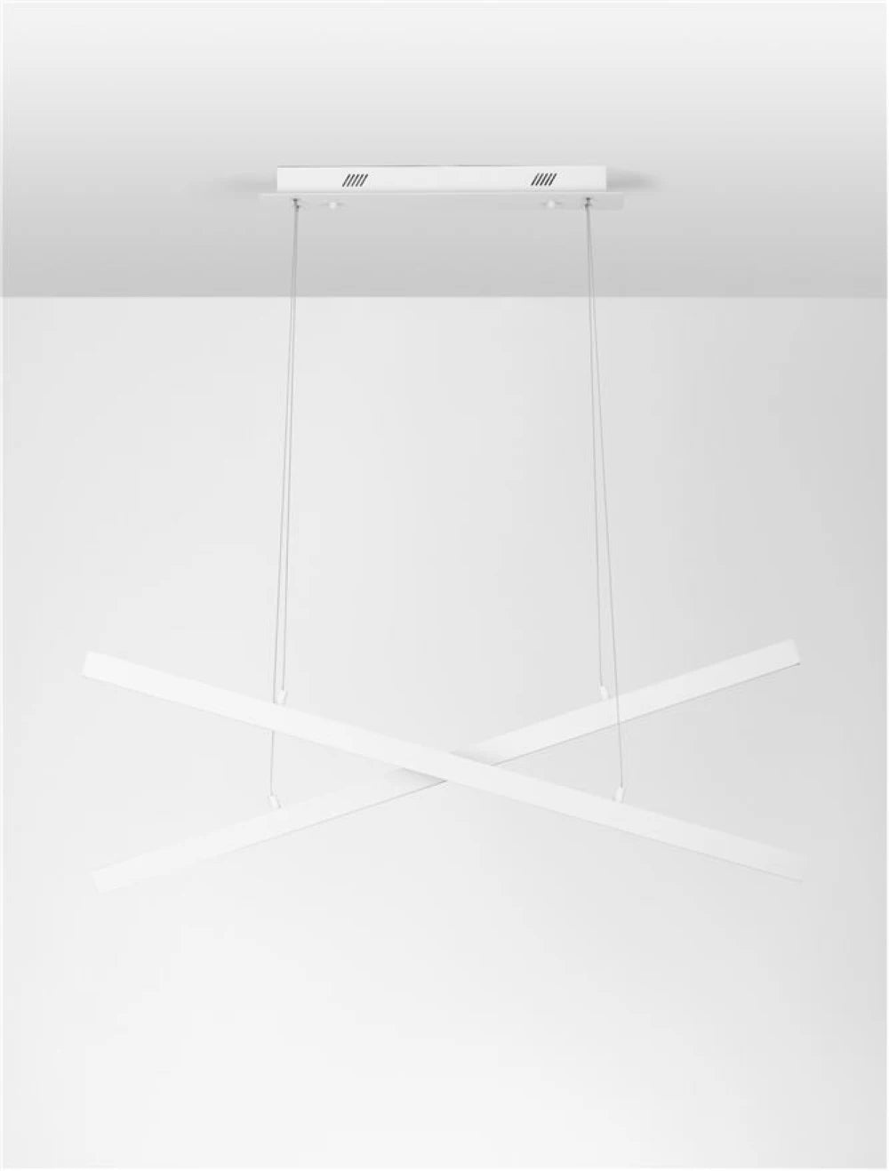 Lustra structura din Aluminiu Alb si abajur din Acrilic  H120xL100cm IP20 40W 1428lm 3000k X-LINE